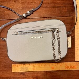 MICHAEL KORS Light blue Crossbody Camera Bag style with Chain Accent